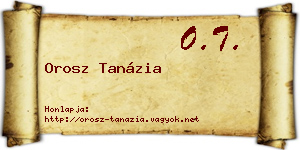 Orosz Tanázia névjegykártya